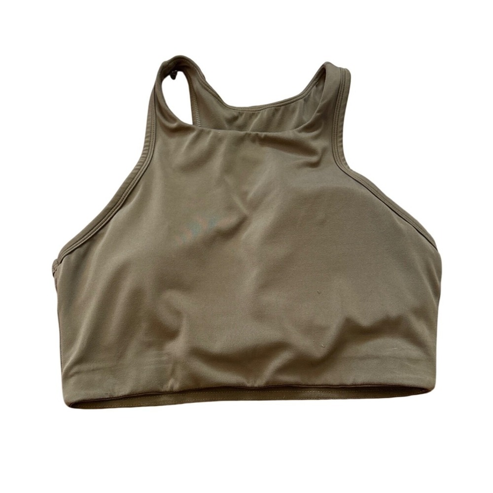 Paragon Sports Bra Women Brown High Neck Racerback Athletic SIZE S